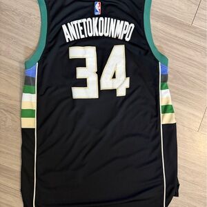 Black NBA Jersey with Green and White Accents